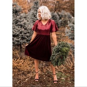 Jessakae dark red holiday dress